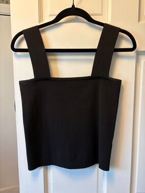 Donna Karan Black Square-Neck Tank with Wide Straps